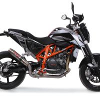 Pot echappement compatible avec Ktm Duke 690 2017-2020, Deeptone Inox, Échappement légal, homologué,silencieux avec db killer amovible et tuyau de liaison spécifique 