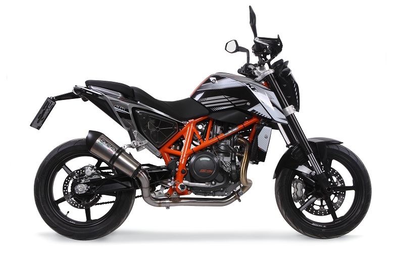 GPR pot echappement compatible avec  Ktm Duke 690 2012-2016, New Grand Prix Evo Titanium, Échappement légal, homologué,silencieux avec db killer amovible et tuyau de liaison spécifique 
