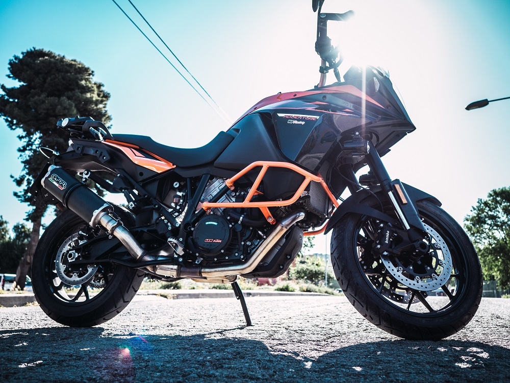 Pot echappement compatible avec Ktm Lc 8 Adventure 1050 2015-2016, Dual Poppy, Échappement légal, homologué,silencieux avec db killer amovible et tuyau de liaison spécifique 