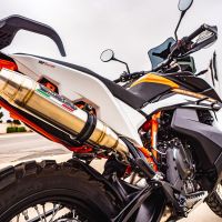 Pot echappement compatible avec Ktm Adventure 890 2021-2024, Deeptone Inox, Échappement légal, homologué,silencieux avec db killer amovible et tuyau de liaison spécifique 