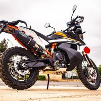 Pot echappement compatible avec Husqvarna Norden 901 2022-2024, Furore Evo4 Nero, Échappement légal, homologué,silencieux avec db killer amovible et tuyau de liaison spécifique 