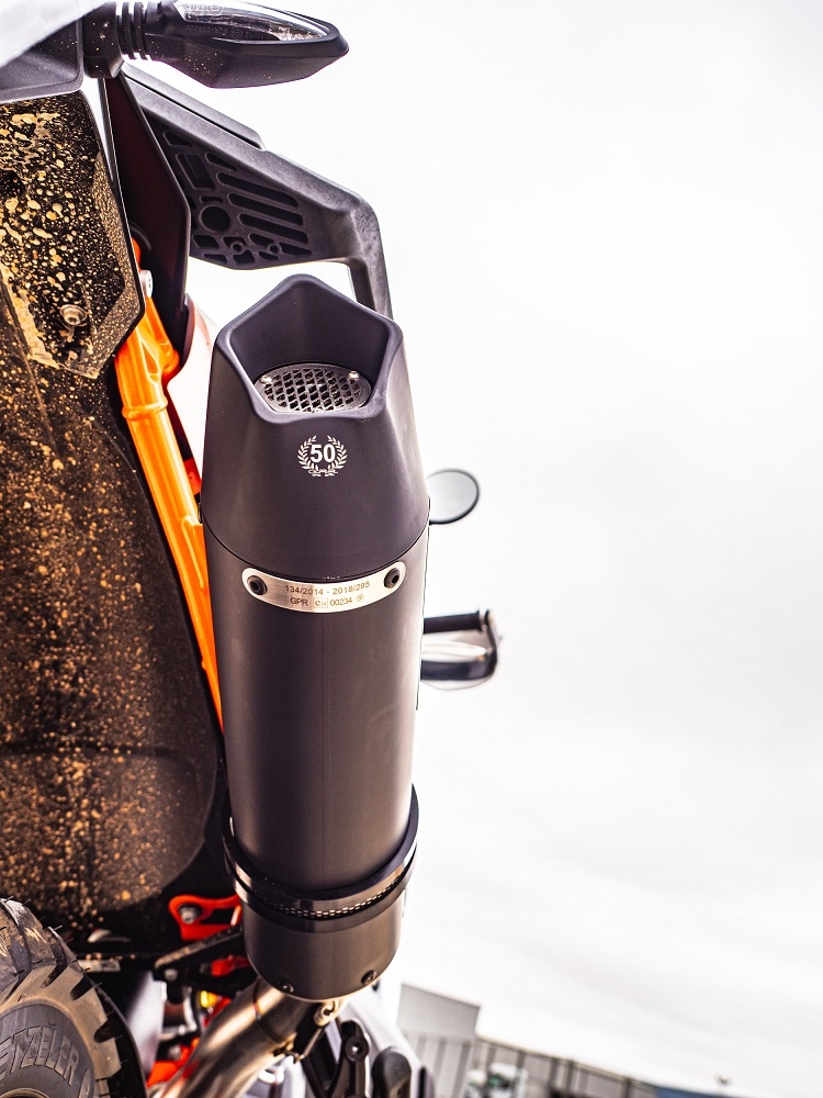 GPR pot echappement compatible avec  Ktm Adventure 890 2020-2024, New Grand Prix Evo Black Titanium, Échappement légal, homologué,silencieux avec db killer amovible et tuyau de liaison spécifique 