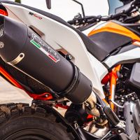 GPR pot echappement compatible avec  Ktm Adventure 890 2020-2024, New Grand Prix Evo Black Titanium, Échappement légal, homologué,silencieux avec db killer amovible et tuyau de liaison spécifique 