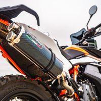 Pot echappement compatible avec Ktm SMT 890 2023-2024, Dual Poppy, Échappement légal, homologué,silencieux avec db killer amovible et tuyau de liaison spécifique 