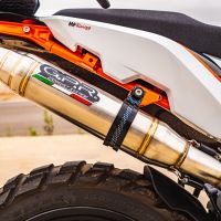 Pot echappement compatible avec Ktm Adventure 890 2021-2024, Deeptone Inox, Échappement légal, homologué,silencieux avec db killer amovible et tuyau de liaison spécifique 