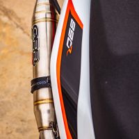 Pot echappement compatible avec Ktm Duke 890 2021-2024, Deeptone Inox, Échappement légal, homologué,silencieux avec db killer amovible et tuyau de liaison spécifique 