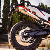 Pot echappement compatible avec Ktm Adventure 890 2020-2024, Powercone Evo, Échappement légal, homologué,silencieux avec db killer amovible et tuyau de liaison spécifique 