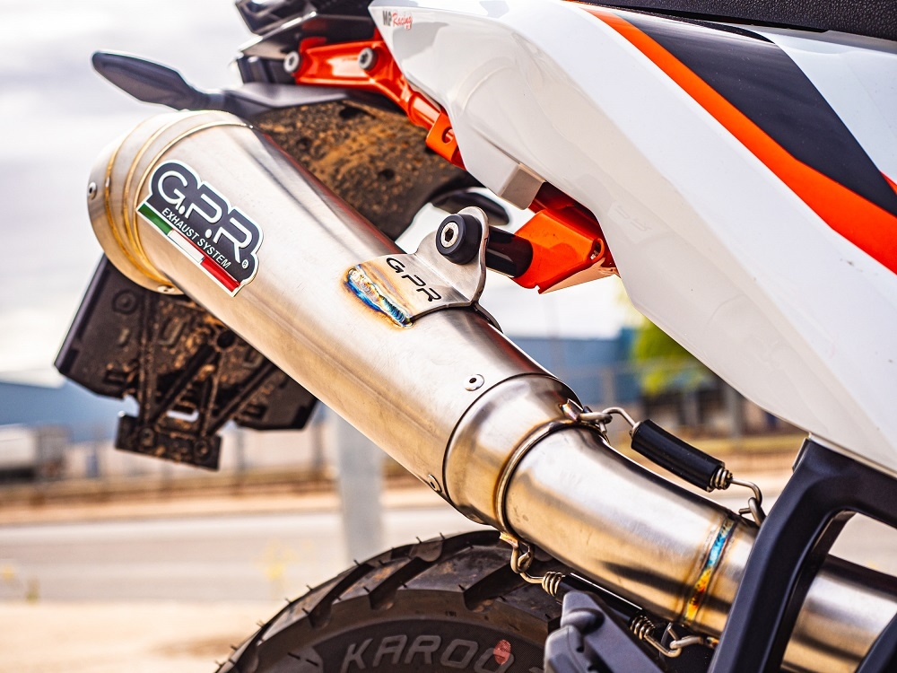 Pot echappement compatible avec Ktm Duke 890 2021-2024, Powercone Evo, Échappement légal, homologué,silencieux avec db killer amovible et tuyau de liaison spécifique 