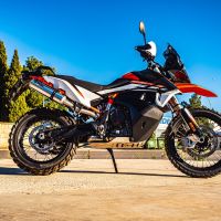 Pot echappement compatible avec Husqvarna Norden 901 2022-2024, M3 Inox , Pot échappement racing, avec les tuyaux de liaison, article sans homologation 
