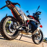 Pot echappement compatible avec Husqvarna Norden 901 2022-2024, M3 Inox , Pot échappement racing, avec les tuyaux de liaison, article sans homologation 