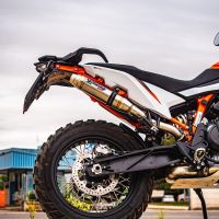Pot echappement compatible avec Ktm Duke 890 2021-2024, Deeptone Inox, Échappement légal, homologué,silencieux avec db killer amovible et tuyau de liaison spécifique 