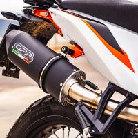 Pot echappement compatible avec Ktm Duke 890 2021-2024, Furore Evo4 Nero, Échappement légal, homologué,silencieux avec db killer amovible et tuyau de liaison spécifique 