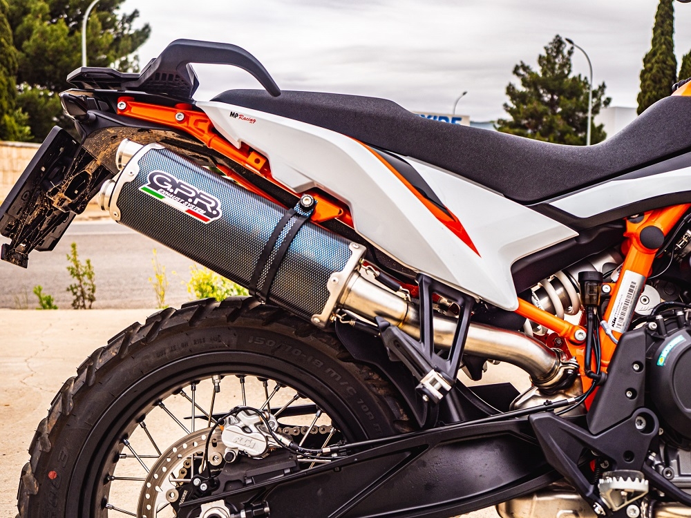 Pot echappement compatible avec Ktm Duke 890 2021-2024, Dual Poppy, Échappement légal, homologué,silencieux avec db killer amovible et tuyau de liaison spécifique 