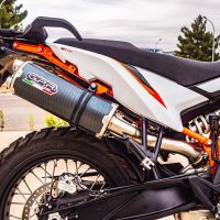 Pot echappement compatible avec Ktm Duke 890 2021-2024, Dual Poppy, Échappement légal, homologué,silencieux avec db killer amovible et tuyau de liaison spécifique 