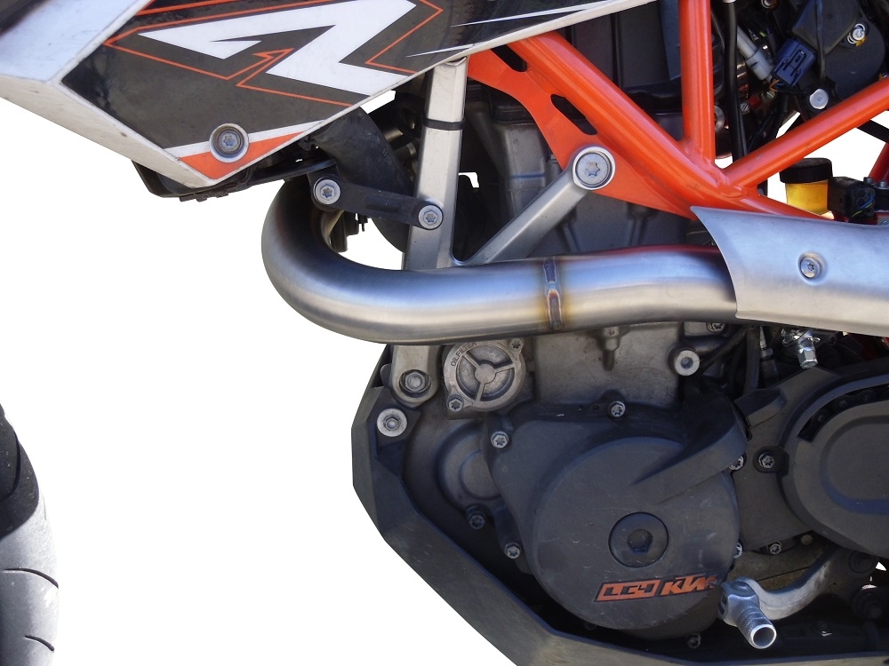 Pot echappement compatible avec Ktm Smc 690 R 2007-2016, Albus Ceramic, Homologué et légal, système d'échappement complet, avec db killer amovible 