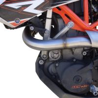 Pot echappement compatible avec Ktm Smc 690 R 2007-2016, Albus Ceramic, Homologué et légal, système d'échappement complet, avec db killer amovible 