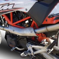 Pot echappement compatible avec Ktm Smc 690 R 2007-2016, Albus Ceramic, Homologué et légal, système d'échappement complet, avec db killer amovible 