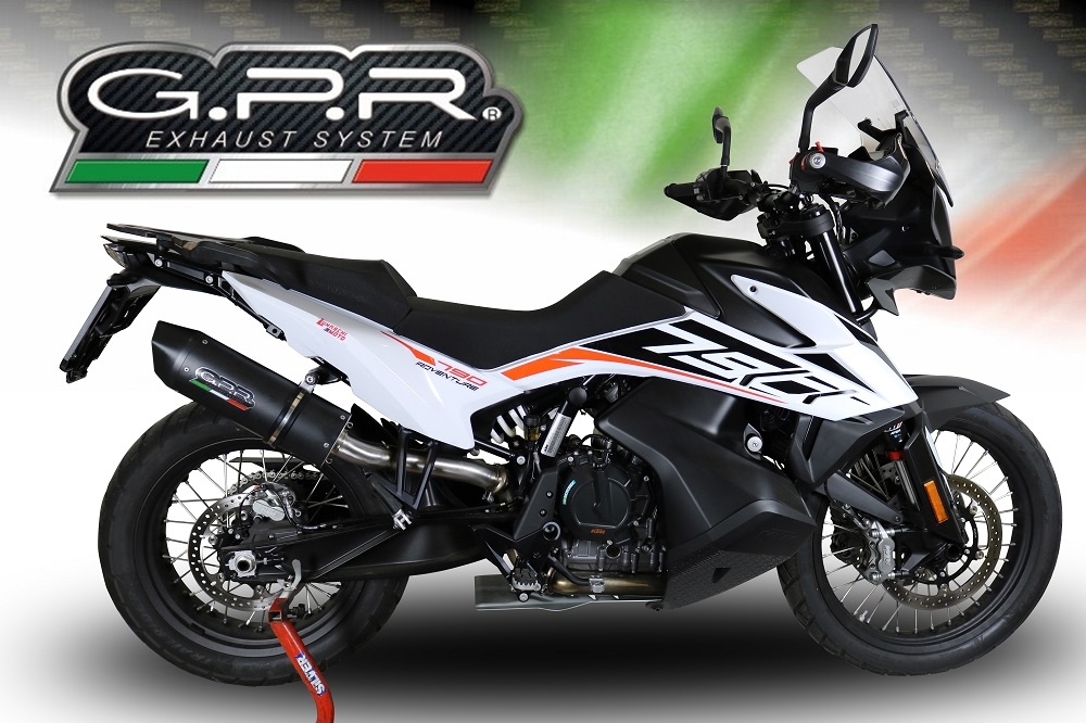 Pot echappement compatible avec Ktm Adventure 790 2021-2024, Furore Nero, Pot échappement racing, avec les tuyaux de liaison, article sans homologation 