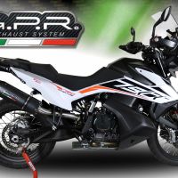 Pot echappement compatible avec Ktm Adventure 790 2021-2024, Furore Nero, Pot échappement racing, avec les tuyaux de liaison, article sans homologation 