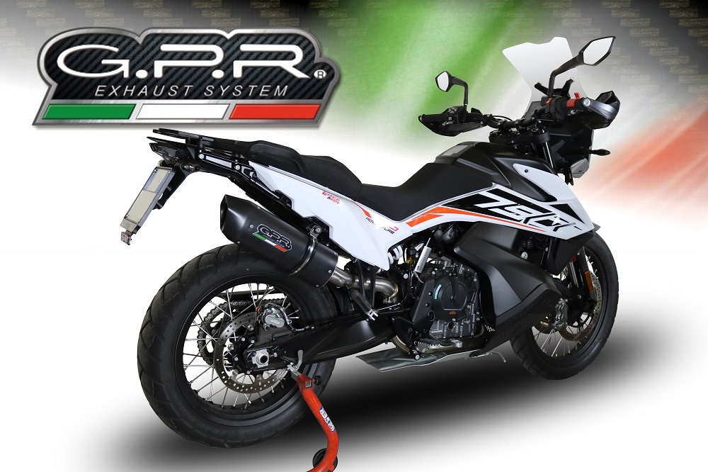Pot echappement compatible avec Ktm Adventure 790 2021-2024, Furore Nero, Pot échappement racing, avec les tuyaux de liaison, article sans homologation 