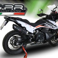 Pot echappement compatible avec Ktm Adventure 790 2021-2024, Furore Nero, Pot échappement racing, avec les tuyaux de liaison, article sans homologation 