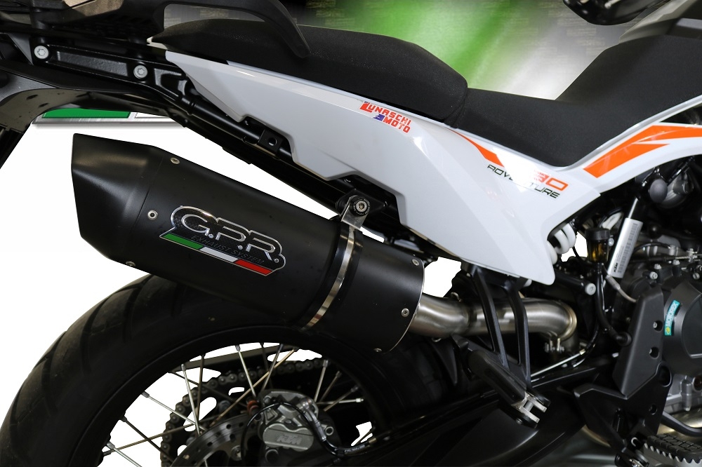 Pot echappement compatible avec Ktm Adventure 790 2021-2024, Furore Nero, Pot échappement racing, avec les tuyaux de liaison, article sans homologation 