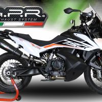 GPR pot echappement compatible avec  Ktm Adventure 790 2018-2020, New Grand Prix Evo Black Titanium, Échappement légal, homologué,silencieux avec db killer amovible et tuyau de liaison spécifique 
