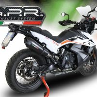 GPR pot echappement compatible avec  Ktm Adventure 790 2018-2020, New Grand Prix Evo Black Titanium, Échappement légal, homologué,silencieux avec db killer amovible et tuyau de liaison spécifique 