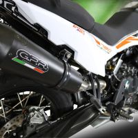 GPR pot echappement compatible avec  Ktm Adventure 790 2018-2020, New Grand Prix Evo Black Titanium, Échappement légal, homologué,silencieux avec db killer amovible et tuyau de liaison spécifique 