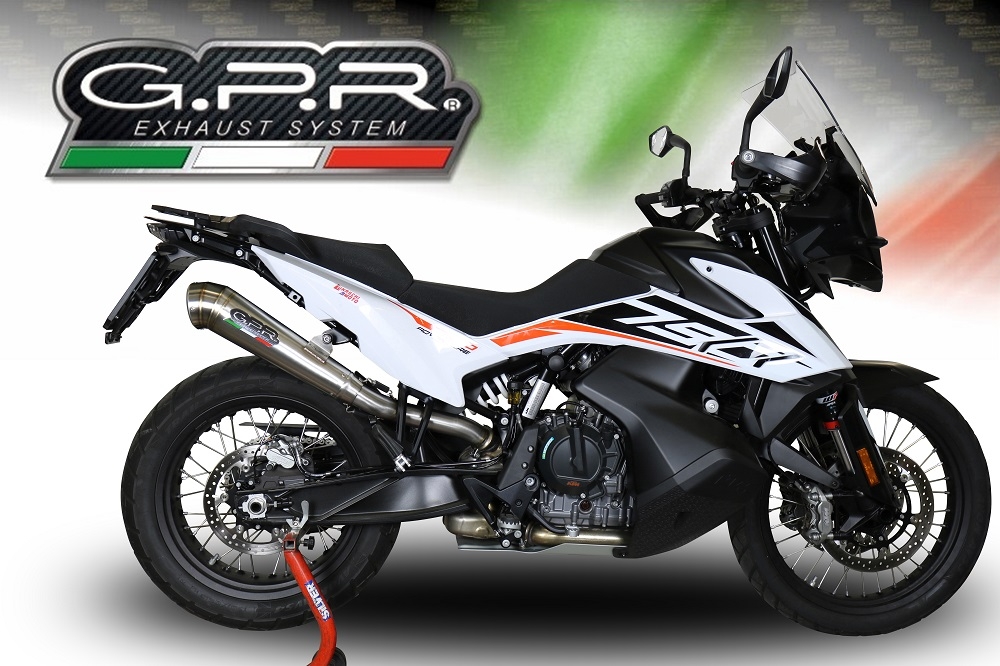 Pot echappement compatible avec Ktm Adventure 790 2018-2020, Powercone Evo, Échappement légal, homologué,silencieux avec db killer amovible et tuyau de liaison spécifique 