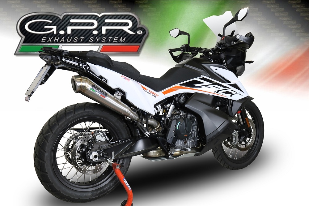 Pot echappement compatible avec Ktm Adventure 790 2018-2020, Powercone Evo, Échappement légal, homologué,silencieux avec db killer amovible et tuyau de liaison spécifique 