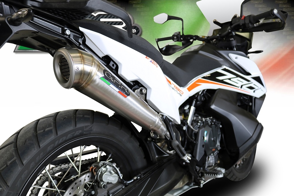 Pot echappement compatible avec Ktm Adventure 790 2018-2020, Powercone Evo, Échappement légal, homologué,silencieux avec db killer amovible et tuyau de liaison spécifique 