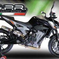 Pot echappement compatible avec Ktm Duke 790 2021-2024, Deeptone Inox, Échappement légal, homologué,silencieux avec db killer amovible et tuyau de liaison spécifique 