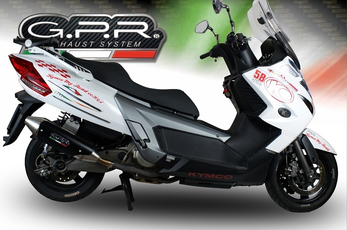 Pot echappement compatible avec Kymco Myroad 700 2012-2016, Power Bomb, Échappement légal, homologué,silencieux avec db killer amovible et tuyau de liaison spécifique 