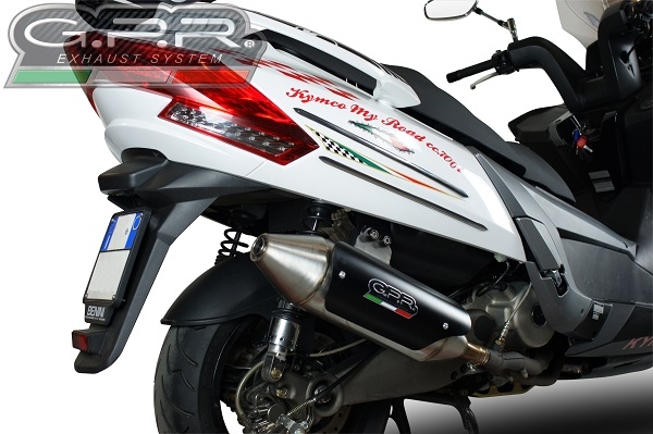 Pot echappement compatible avec Kymco Myroad 700 2012-2016, Power Bomb, Échappement légal, homologué,silencieux avec db killer amovible et tuyau de liaison spécifique 