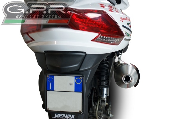 Pot echappement compatible avec Kymco Myroad 700 2012-2016, Power Bomb, Échappement légal, homologué,silencieux avec db killer amovible et tuyau de liaison spécifique 
