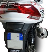 Pot echappement compatible avec Kymco Myroad 700 2012-2016, Power Bomb, Échappement légal, homologué,silencieux avec db killer amovible et tuyau de liaison spécifique 