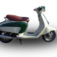 Pot echappement compatible avec Lambretta Lambretta 125 - 150 Milano 2012-2014, Ultracone lucido, Homologué et légal, système d'échappement complet avec catalyseur et db killer amovible 