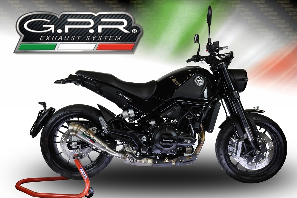 Pot echappement compatible avec Benelli Leoncino 500 Trail 2017-2024, Powercone Evo, Échappement légal, homologué,silencieux avec db killer amovible et tuyau de liaison spécifique 