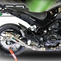 Pot echappement compatible avec Benelli Leoncino 500 Trail 2017-2024, Powercone Evo, Échappement légal, homologué,silencieux avec db killer amovible et tuyau de liaison spécifique 