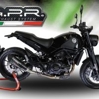 Pot echappement compatible avec Benelli Leoncino 500 Trail 2017-2024, Gpe Ann. Poppy, Échappement légal, homologué,silencieux avec db killer amovible et tuyau de liaison spécifique 