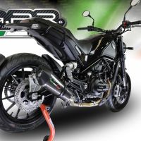 Pot echappement compatible avec Benelli Leoncino 500 Trail 2017-2024, Gpe Ann. Poppy, Échappement légal, homologué,silencieux avec db killer amovible et tuyau de liaison spécifique 