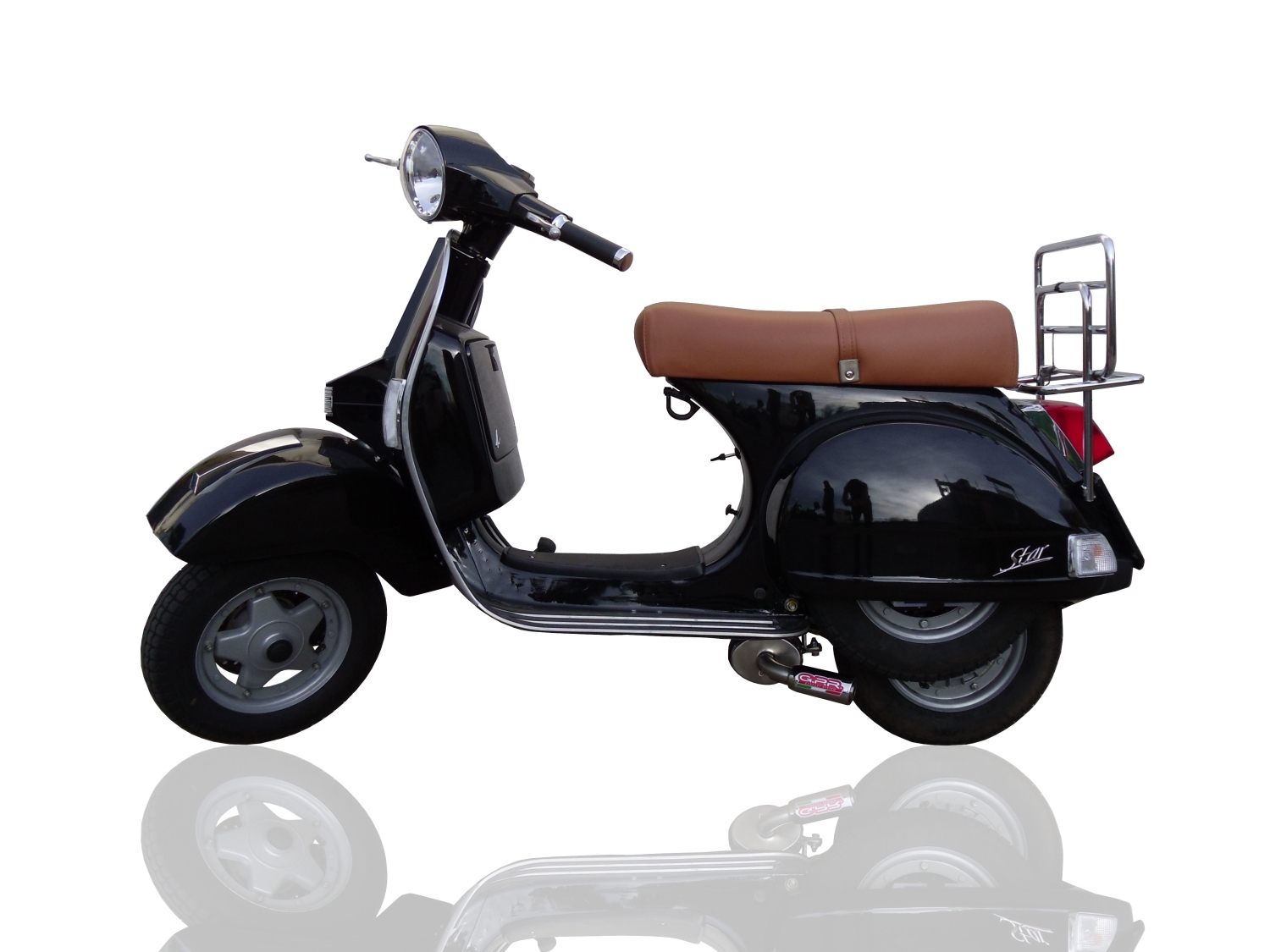 Pot echappement compatible avec Lml Star 125 4 Tempi - 4 Strokes Genuine Stella 2010-2013, Alluminio, Homologué et légal, système d'échappement complet, avec db killer amovible 