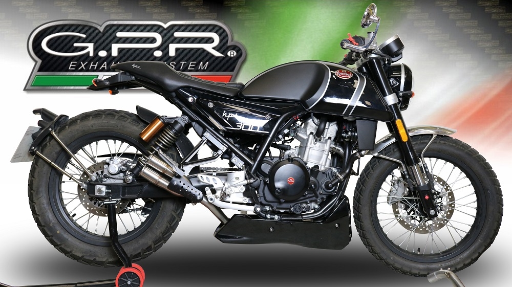 Pot echappement compatible avec F.B. Mondial Hps 300 2018-2019, F205, Pot echappement racing, ligne complet, fourni avec collecteur spécifique, article sans homologation 