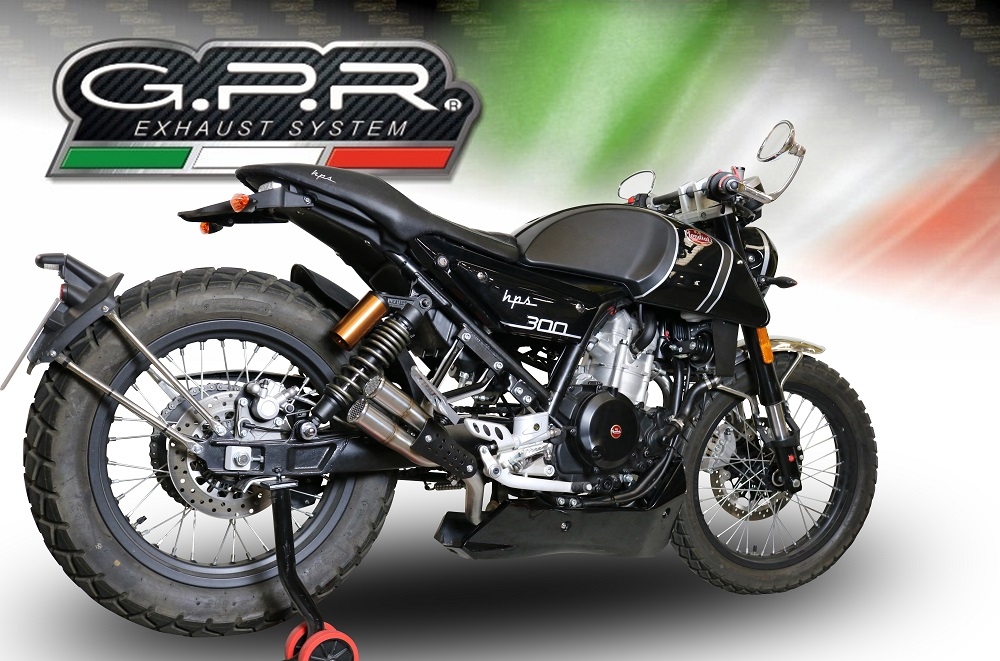 Pot echappement compatible avec F.B. Mondial Hps 300 2018-2019, F205, Pot echappement racing, ligne complet, fourni avec collecteur spécifique, article sans homologation 