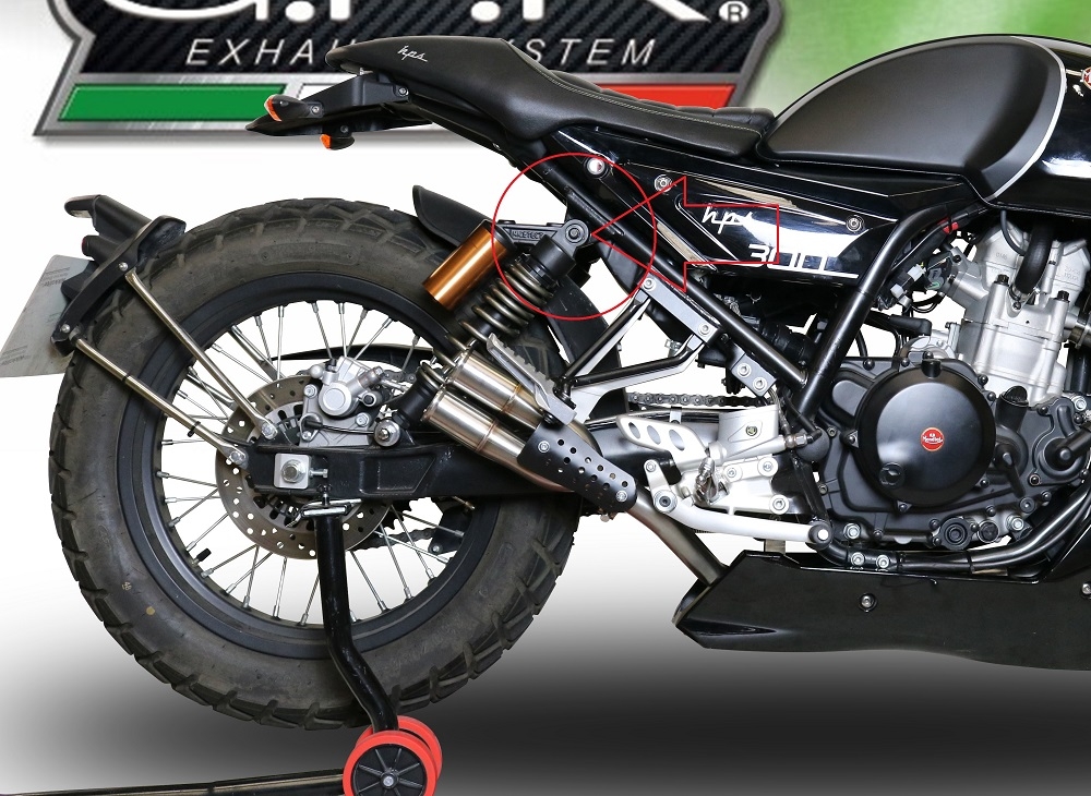Pot echappement compatible avec F.B. Mondial Hps 300 2018-2019, F205, Pot echappement racing, ligne complet, fourni avec collecteur spécifique, article sans homologation 