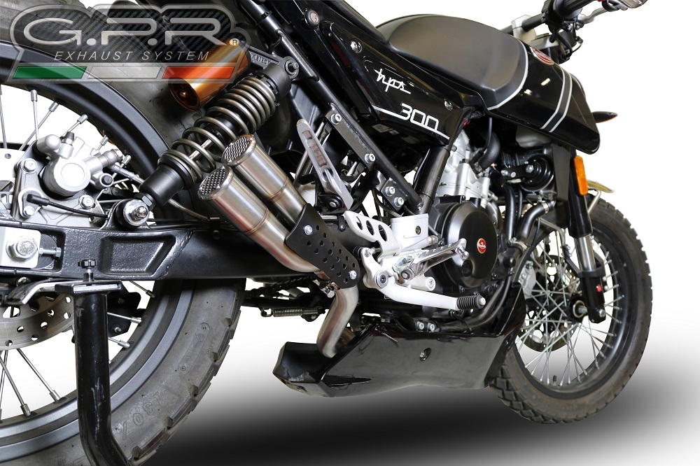 Pot echappement compatible avec F.B. Mondial Hps 300 2018-2019, F205, Pot echappement racing, ligne complet, fourni avec collecteur spécifique, article sans homologation 