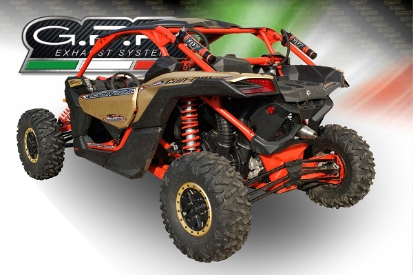 Pot echappement compatible avec Can Am Maverick X3 Turbo Buggy 2017-2024, Deeptone Atv, Échappement légal, homologué,silencieux avec db killer amovible et tuyau de liaison spécifique 
