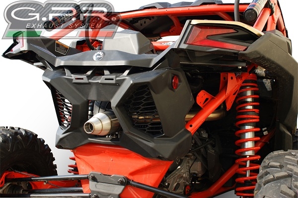 Pot echappement compatible avec Can Am Maverick X3 Turbo Buggy 2017-2024, Deeptone Atv, Échappement légal, homologué,silencieux avec db killer amovible et tuyau de liaison spécifique 