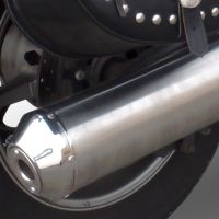 Pot echappement compatible avec Yamaha Xvs 1300 Midnight Star 2006-2014, Inox Oval Bomb, Pot Échappement slip-on homologué, légal, avec db killer amovible, tuyau de liaison et catalyseur 